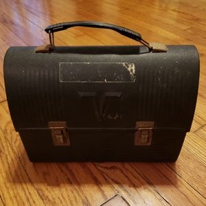 Vintage 1950's Black Metal Themos Lunchbox